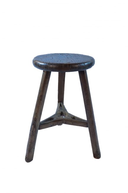 Smaller Wooden Stool (Pattern in middle)