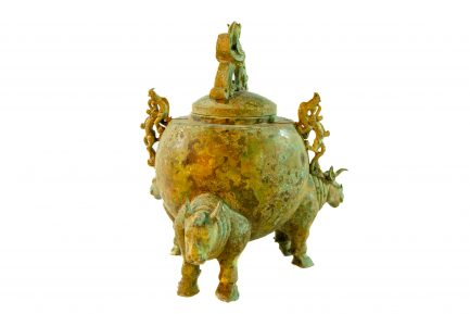 Archaistic Chinese Bronze Rhinoceros Zun (Ritual Vessel)