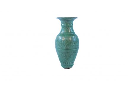 Green Crackled Ceramic Vase