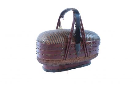 Antique Chinese Cypress Woven Basket