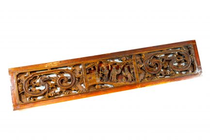 Antique Chinese Architectural Openwork Wood Carving Panel