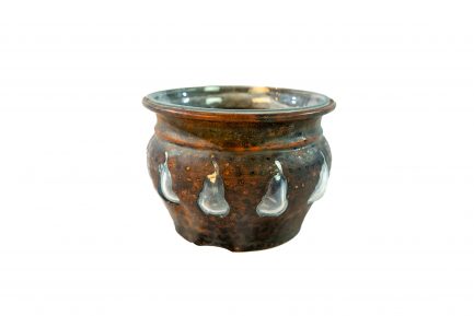 Rustic Brown Glazed Ceramic Planter