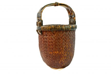 Antique Chinese Rattan Rice Gathering Basket