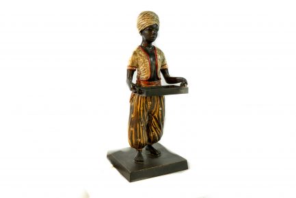 Vintage Polychrome Painted Figural Tray Stand/Blackamoor Sculpture
