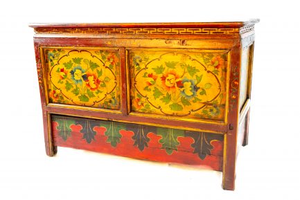 Antique Tibetan Hand-Painted Altar Cabinet