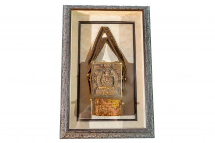 Antique Tibetan Buddhist Ghau Travel Shrine in Shadowbox