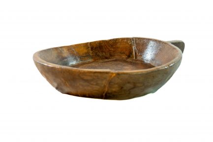 Antique Indian Wooden Chapati Bowl