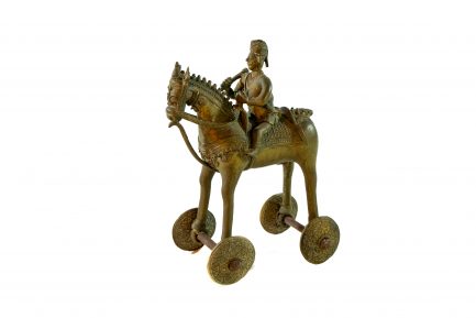 Indian Cast Bronze Wheeled Temple Figurine