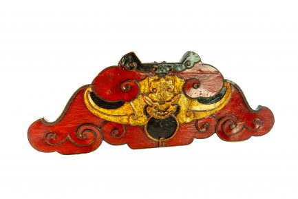 Antique Tibetan Giltwood Kirtimukha Frieze