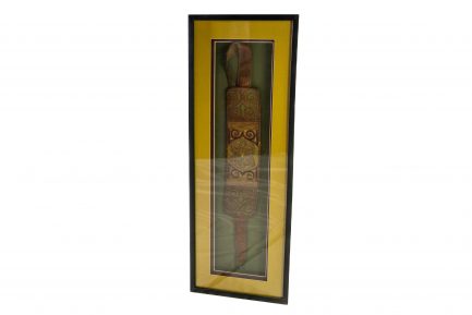 Framed Antique Tibetan Embroidered Leather Belt