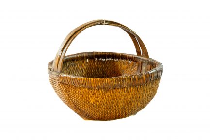Chinese Hand-Woven Bamboo Rice Harvest Basket