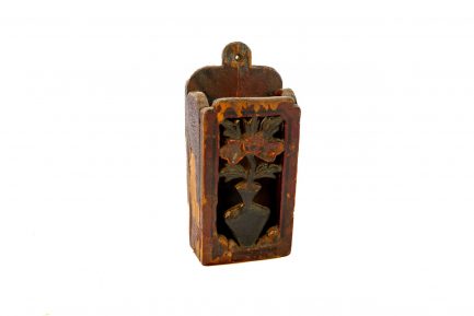 Antique Chinese Carved Wood Wall Pocket Box