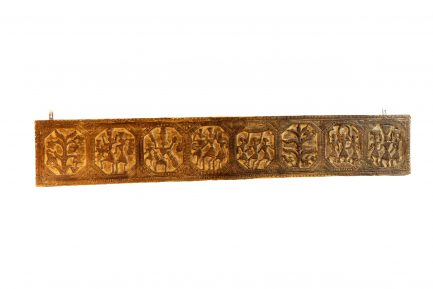 Indian Hand-Carved Teak Relief Wall Panel