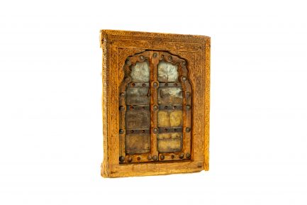 Antique Indian Carved Teak Jharokha Window Frame