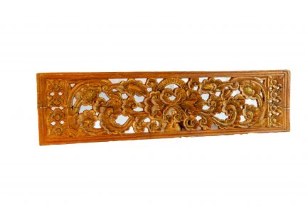 Vintage Balinese Gilt Openwork Carved Wood Wall Panel