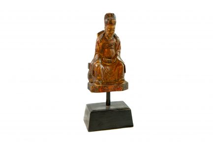 Antique Chinese Carved Wood Seated Dignitar