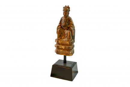 Antique Chinese Carved Wood Ancestral Dignitary Statue