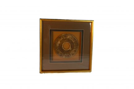 Large Framed Chinese Archaic Style Carved Bi Disc