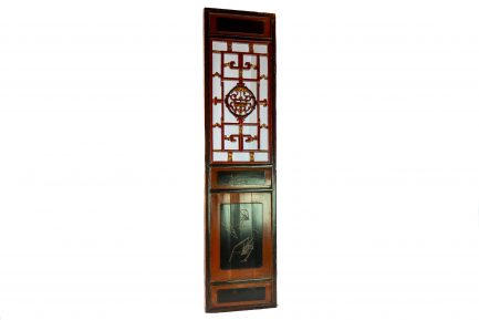 Antique Chinese Lacquered Wood Screen Panel