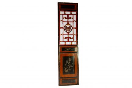 Antique Chinese Lacquered Wood Screen Panel