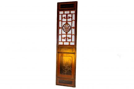 Antique Chinese Lacquered Wood Screen Panel