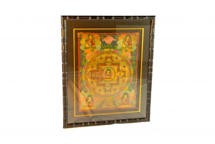 Antique Tibetan Distemper on Cloth Thangka Mandala Painting