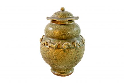 Chinese Longquan-Style Celadon Funerary "Soul" Jar
