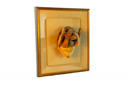 Framed Yoruba Gelede Wooden Helmet Mask