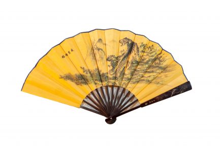 Large Vintage Chinese Bamboo Folding Fan