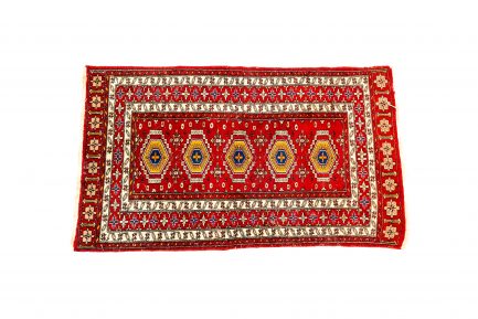 Vintage Kazak Style Hand-Knotted Wool Tribal Rug