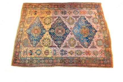 Antique Caucasian Style Multi-Medallion Tribal Rug
