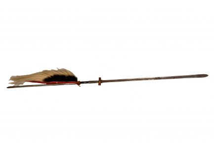 Antique Naga Warrior Spear with Beaded Animal Hair Plume