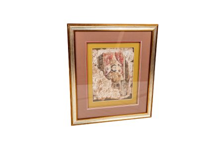 Framed Silk Road Fresco Reproduction: Uyghur Royal Donor Fragment from Bezeklik Caves