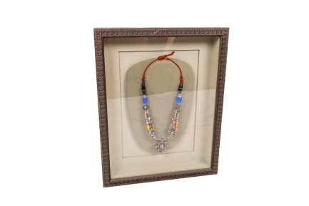 Framed Berber Tuareg Tribal Necklace Shadow Box Art