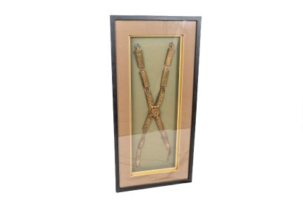 Framed Tibetan Ceremonial Horse Harness Fitting Shadowbox