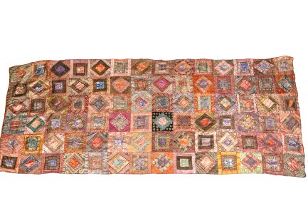 Vintage Indian Patchwork Tapestry – Sari Brocade Runner